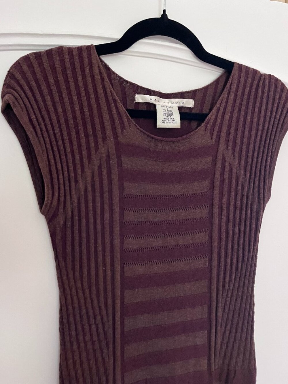 Max Studio Brown Knit Midi Dress